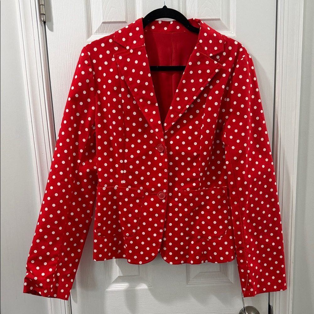 Vintage Red Polka Dot Reversible Women's Blazer with tags!